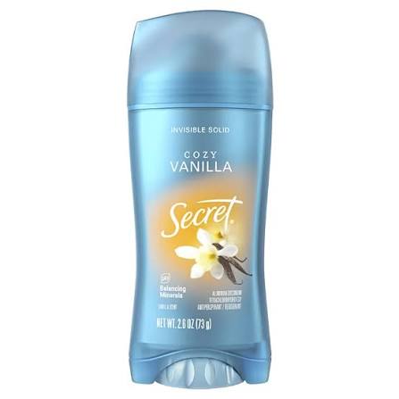 Secret Fresh Invisible Solid Antiperspirant, Cozy Vanilla, 2.6 oz