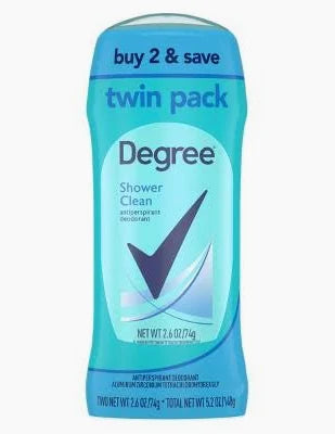 Degree Advanced Shower Clean Dry Spray, Twin Pack 2.6oz
