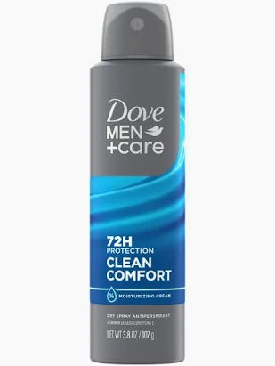 Dove Men+Care Dry Spray Antiperspirant, Clean Comfort, 3.8 oz