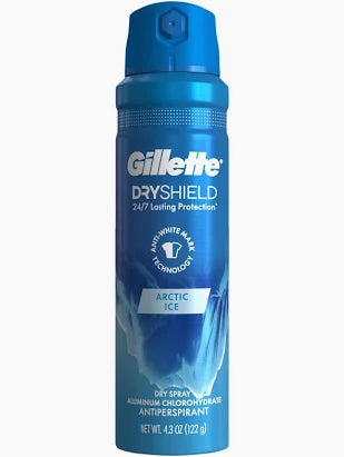 Gillette Dry Shield Dry Spray Antiperspirant, Arctic Ice, 4.3 oz